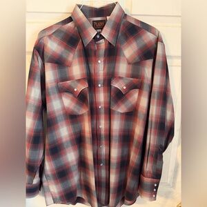 Men's Red Plaid Western Snap Shirt